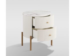Miniaturka 3 - Szafka nocna Eleganza — otwarte dwie szuflady i widoczne wnętrza