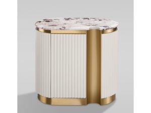 Miniaturka 6 - Szafka nocna prawa 60 cm ecru z marmurowym blatem – Eleganza