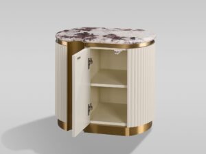 Miniaturka 3 - Szafka nocna Eleganza lewa z otwartymi drzwiami i półką w środku