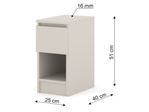 Miniaturka 2 - Szafka nocna Malvero kaszmir – wymiary