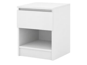 Miniaturka 7 - Biała szafka nocna Malvero 40 cm z szufladą i otwartą półką