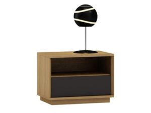 Miniaturka 2 - Szafka nocna czarna z lampą LED