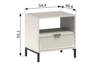 Miniaturka 2 - Szafka nocna Movena – widok wymiarowy z szerokością i wysokością