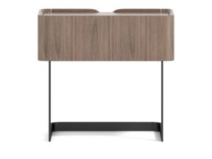 Miniaturka 3 - Szafka nocna 58 cm orzechowa z czarną podstawą – Selvina – zdjęcie 4