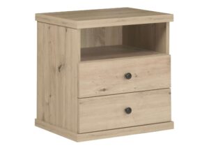 Miniaturka 5 - Szafka nocna Sorenta w dekorze dąb Artisan z dwiema szufladami na cokole