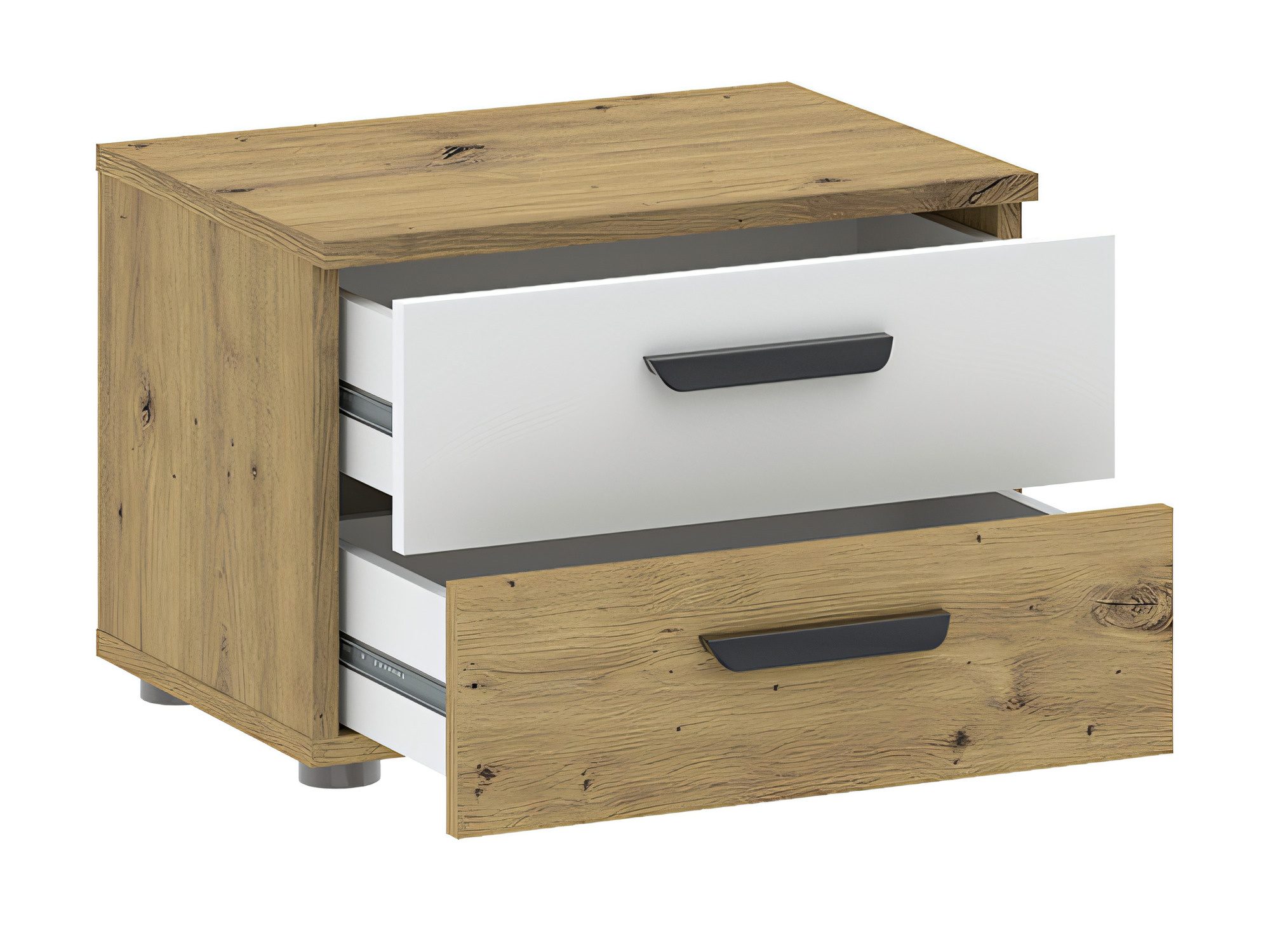 Szafka nocna Veldaro Duo 45 cm dąb artisan i biały drugi widok