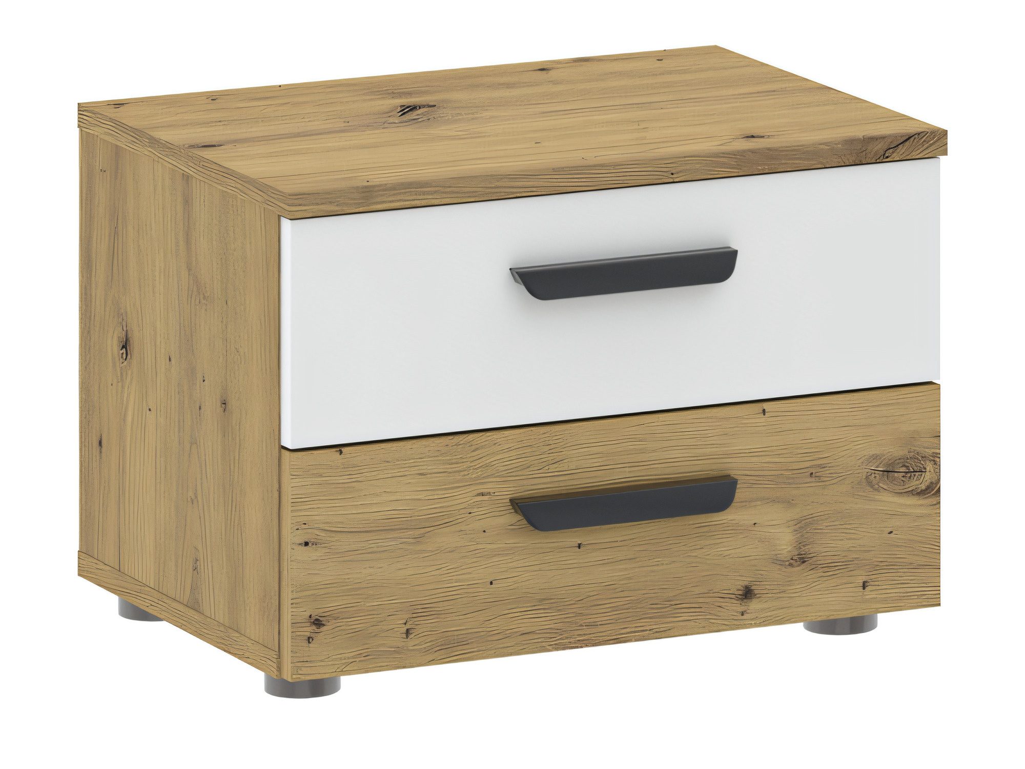 Szafka nocna Veldaro Duo 45 cm dąb artisan i biały