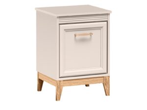 Miniaturka 6 - Szafka nocna Velvara 45 cm kaszmir i dąb naturalny – widok z boku