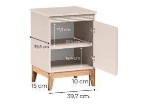 Miniaturka 4 - Szafka nocna Velvara – otwarty schowek z wymiarami półki