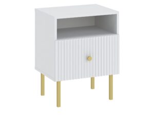 Miniaturka 1 - Szafka nocna Vienaro 47 cm biała z 1 szufladą