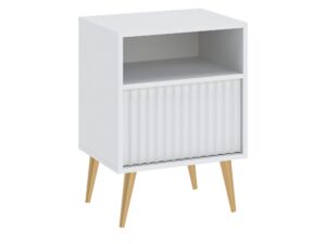 Miniaturka 1 - Biała szafka nocna Bellvoro 47 cm z 1 szufladą