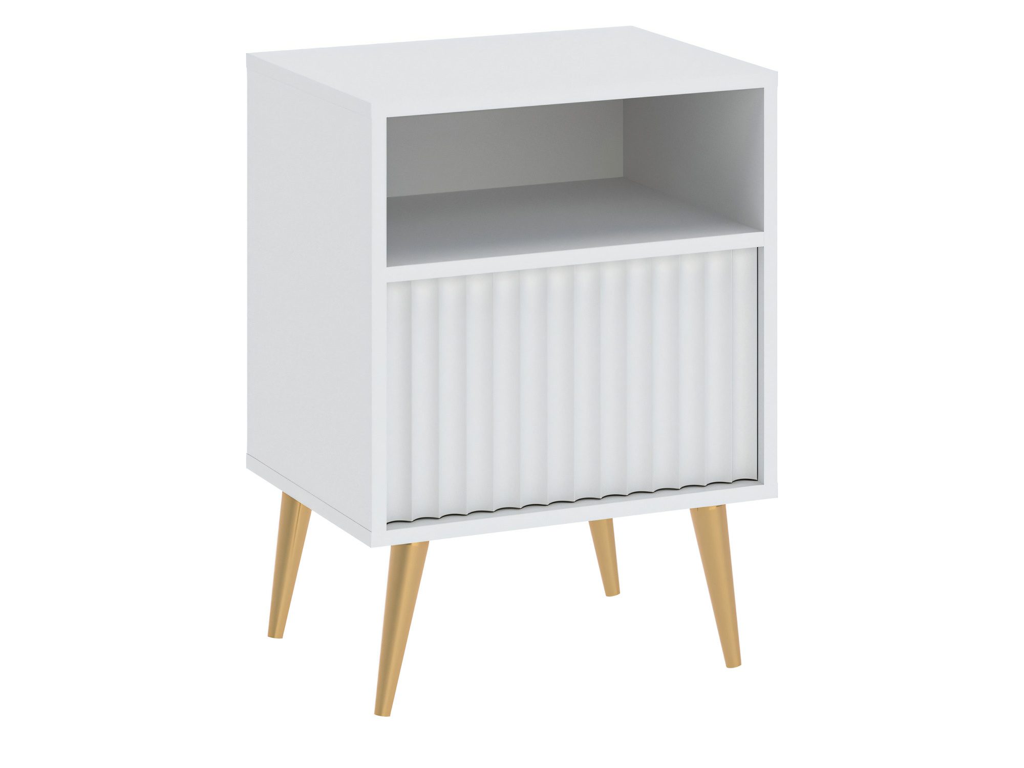 Biała szafka nocna Bellvoro 47 cm z 1 szufladą