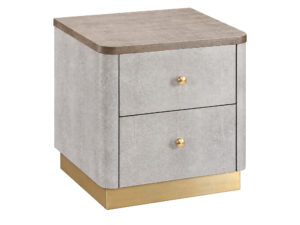 Miniaturka 6 - Szafka nocna z fakturą shagreen i blatem z szarego jesionu 55 cm kaszmir Eleganza — widok produktu na białym tle