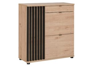 Miniaturka 4 - Szafka na buty z szufladą Pedrivo 90 cm Hickory Jackson czarne lamele