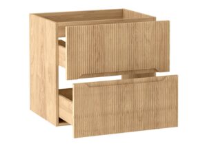 Miniaturka 9 - Szafka pod umywalkę Coralia 60 cm Hikora – dwie wysunięte szuflady