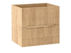 Miniaturka 1 - Szafka pod umywalkę Coralia 60 cm Hikora – dwie zamknięte szuflady, widok ukośny