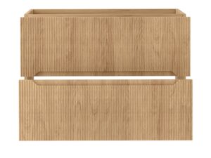 Miniaturka 21 - Szafka pod umywalkę Coralia 80 cm Hikora – wysunięte szuflady od przodu