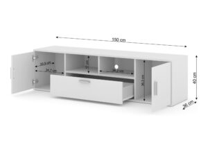 Miniaturka 6 - Szafka RTV Belvani 150 cm z oświetleniem RGB – zdjęcie 7