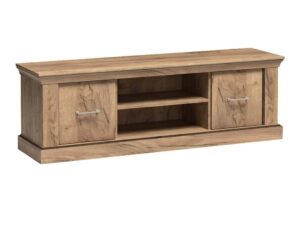 Miniaturka 5 - Szafka RTV Ambrina 162 cm Kraft złoty z dwiema zamykanymi szafkami