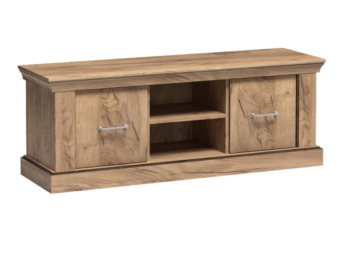 Szafka RTV z 2 szafkami Ambrina 142 cm Kraft złoty