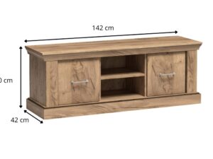 Miniaturka 2 - Szafka RTV Ambrina Kraft złoty, konstrukcja i otwarte półki