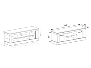 Miniaturka 6 - Szafka RTV Ambrina, druga plansza techniczna produktu