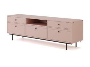 Miniaturka 4 - Szafka RTV Arrovia 181 cm – kolor naturalny róż, widok na białym tle
