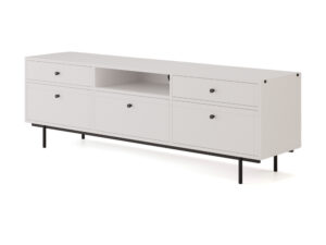 Miniaturka 5 - Szafka RTV Arrovia 181 cm – kolor perłowa biel, widok na białym tle