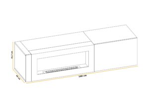 Miniaturka 3 - Szafka RTV z biokominkiem Arvanto 160 cm dąb Ribbeck czarna – zdjęcie 4