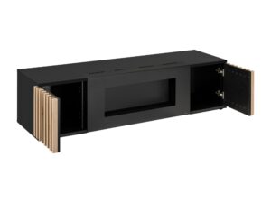 Miniaturka 1 - Szafka RTV z biokominkiem Raventino 160 cm Hickory Jackson czarny – zdjęcie 2