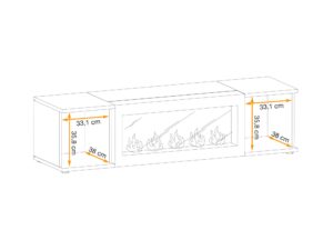 Miniaturka 2 - Szafka RTV z biokominkiem Raventino 160 cm Hickory Jackson czarny – zdjęcie 3