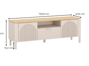 Miniaturka 3 - Szafka RTV Castelia 159,8 × 40,6 × 57,1 cm – rysunek wymiarowy