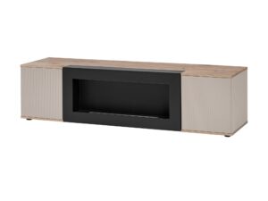 Miniaturka 4 - Szafka RTV z biokominkiem Cativaro 160 cm dąb Viking kaszmir