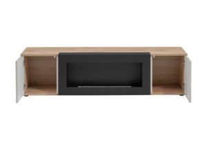 Miniaturka 1 - Szafka RTV z biokominkiem Cativaro 160 cm dąb Viking kaszmir – zdjęcie 2