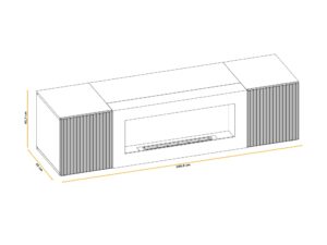 Miniaturka 2 - Szafka RTV z biokominkiem Cativaro 160 cm dąb Viking kaszmir – zdjęcie 3