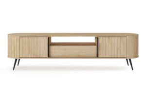 Miniaturka 9 - Szafka RTV Credano 196 cm dąb Cremona – pełny widok z przodu