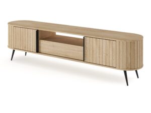 Miniaturka 4 - Szafka RTV Credano 196 cm – widok pod kątem z zamkniętymi frontami