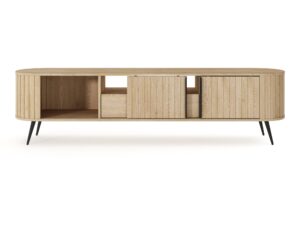 Miniaturka 3 - Szafka RTV Credano 196 cm – otwarta komora i centralna szuflada
