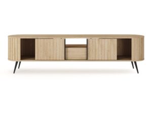 Miniaturka 2 - Szafka RTV Credano 196 cm – otwarte drzwi i półki wewnętrzne