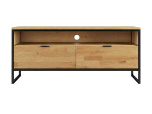 Miniaturka 4 - Szafka RTV dębowa Kongaro 130 cm dąb i czarny – zdjęcie 5