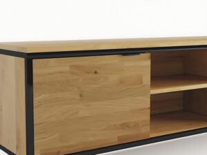 Miniaturka 5 - Szafka RTV dębowa Kongaro 170 cm dąb i czarny w aranżacji wnętrza 5