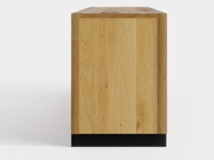 Miniaturka 5 - Szafka RTV dębowa Renvano 140 cm dąb i czarny – zdjęcie 5