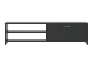 Miniaturka 13 - Szafka RTV Domelio 120 cm czarna – dwie wnęki i szuflada