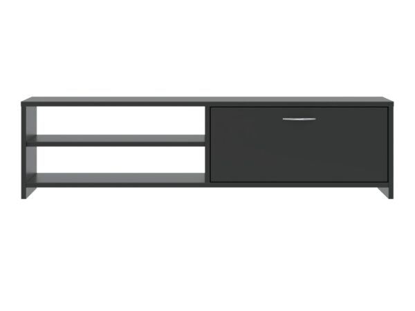 Szafka RTV Domelio 120 cm czarna – dwie wnęki i szuflada