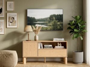 Miniaturka 4 - Szafka RTV Dunvelo 120 cm w salonie pod telewizorem