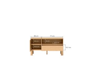 Miniaturka 3 - Szafka RTV Dunvelo 120 cm ze schematem półki, wnęki i szuflady
