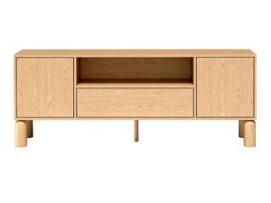 Miniaturka 1 - Szafka RTV Dunvelo dąb Bookmatch 160 cm – widok od przodu
