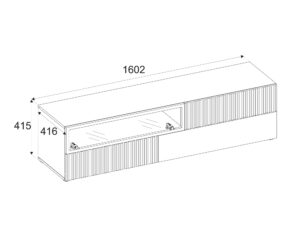 Miniaturka 3 - Szafka RTV z 3 szufladami Edorino 160 cm dąb Vicking czarny marmur – zdjęcie 4