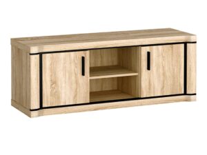 Miniaturka 2 - Szafka RTV Kalmeo 137 cm Dąb sonoma, dwie szafki i otwarta półka