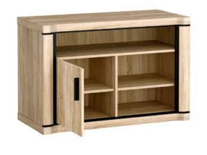 Miniaturka 3 - Szafka RTV Kalmeo Dąb sonoma, otwarte drzwiczki i półki